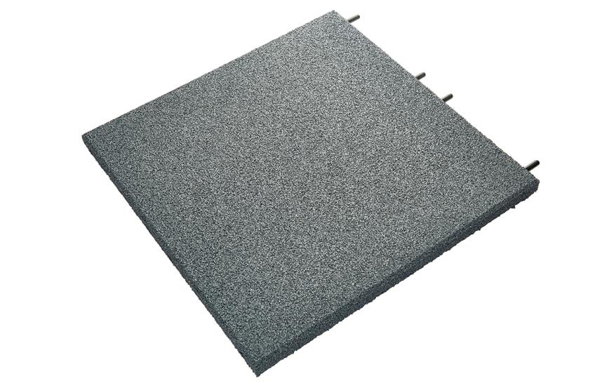 UniSoft gummiflise, Grå, 500mm x 500mm x 30mm